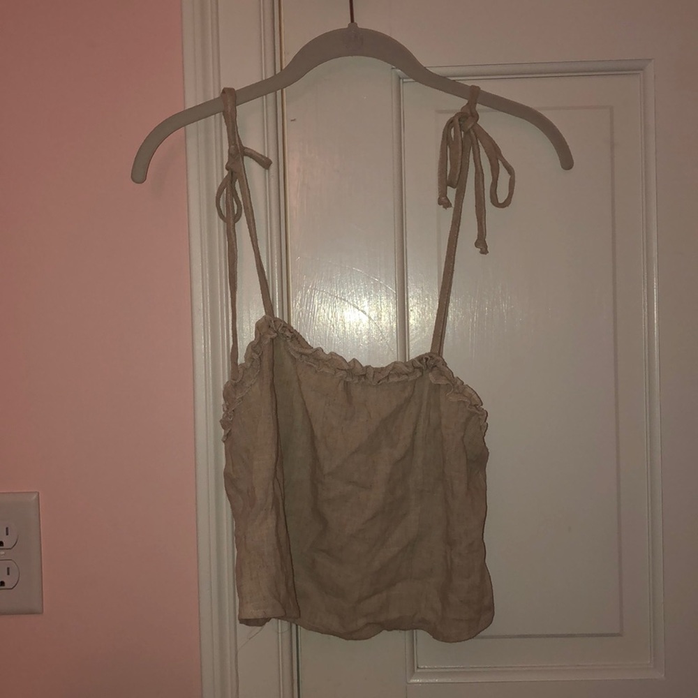 Beige strappy crop top